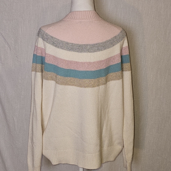 Boden Helena Cashmere Wool Blend Soft Multi Colored Striped Sweater SZ M - Picture 7 of 12